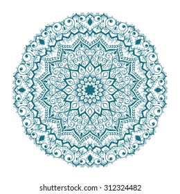 Isolated mandala pattern. Vintage ethnic background frame. Vector illustration.