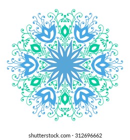 Isolated mandala pattern. Vintage ethnic background frame. Vector illustration.