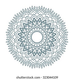 Isolated mandala pattern. Vintage ethnic background frame. Vector illustration.