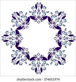 Isolated mandala pattern. Vintage ethnic background frame. Vector illustration Isolated mandala pattern.