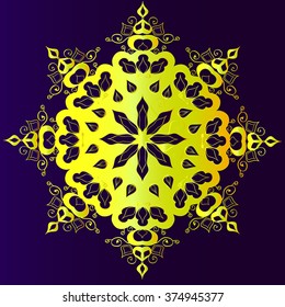 Isolated mandala pattern. Vintage ethnic background frame. Vector illustration Isolated mandala pattern.