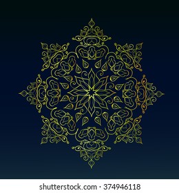 Isolated mandala pattern. Vintage ethnic background frame. Vector illustration Isolated mandala pattern.