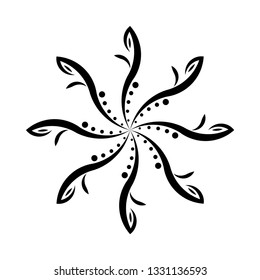 Isolated of mandala vector. Design black on white background. Design print for illustrations, pattern, embroidery, element. 
