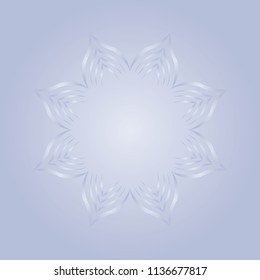 Isolated Mandala vector illustration. Design lotus gradient grey on grey background. Design print for wallpaper, texture, symbol, brooch, embroidery. Set 10