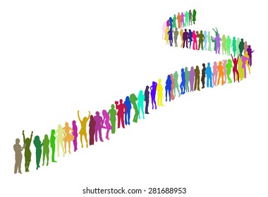 Isolated Many People 