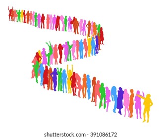 Isolated Many People 
