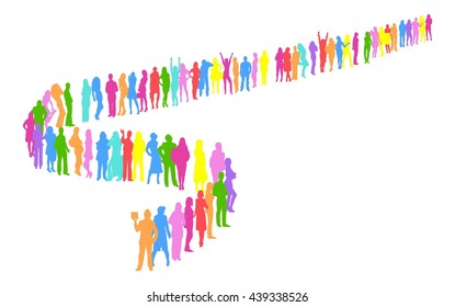 Isolated Many People 