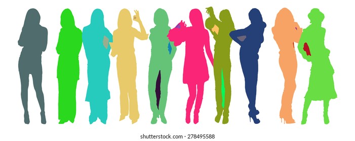 Isolated Many Vector Silhouettes 