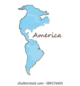 Isolated map of America on a white background, Vector illustration