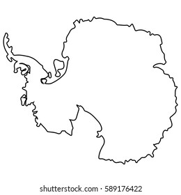 Isolated map of Antartica on a white background, Vector illustration