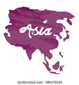 Isolated map of Asia on a white background, Vector illustration