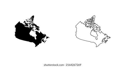 Isolated map of Canada. Vector template.