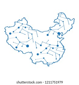 Isolated map of China. Vector illustration design