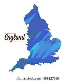 Isolated map of England on a white background, Vector illustration