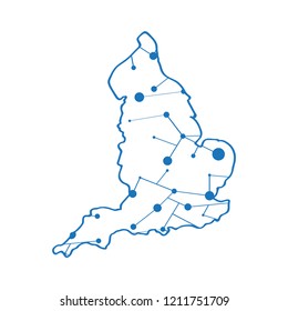 Isolated map of England. Vector illustration design