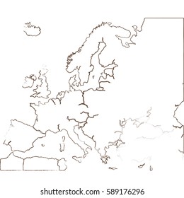 Isolated map of Europe on a white background, Vector illustration