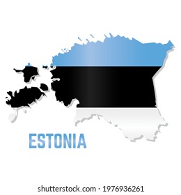 Isolated map with flag of Estonia Vector illustration