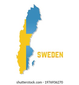 Isolated map with flag of Sweden Vector illustration