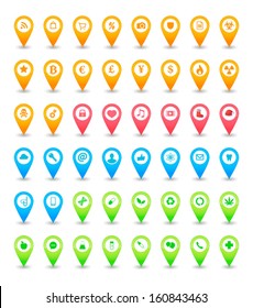 An isolated map icon pointer set