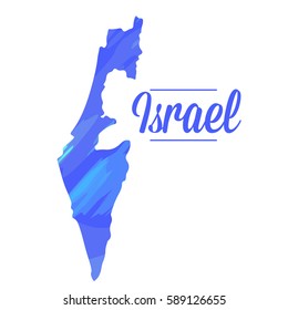 Isolated map of Israel on a white background, Vector illustration