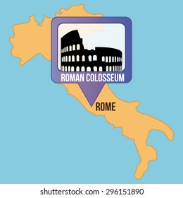Isolated map of Italy. Vector illustration