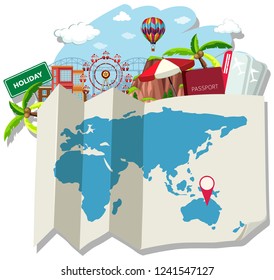 Isolated map and location  illustration