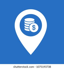 isolated map marker with dollar symbol, vector illustration
