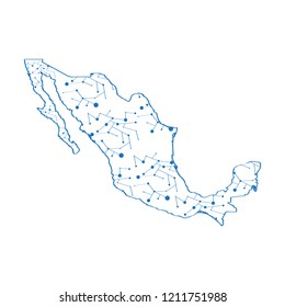 Isolated map of Mexico. Vector illustration design
