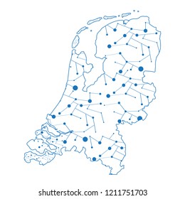 Isolated map of the Netherlands. Vector illustration design