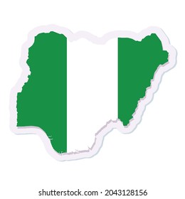 Mapa aislado de Nigeria con su bandera