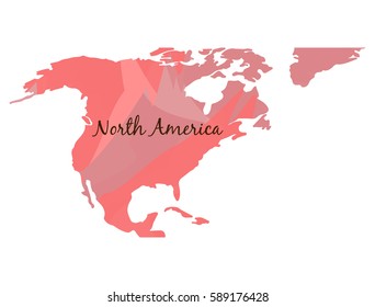 Isolated map of North America on a white background, Vector illustration