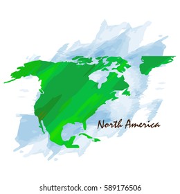 Isolated map of North America on a white background, Vector illustration