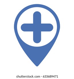 Isolated map pin with an add symbol, Vector illustration