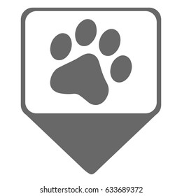 Isolated map pin with a dog footprint, Vector illustration
