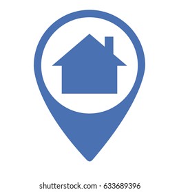 Isolated map pin with a house symbol, Vector illustration