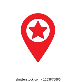 Isolated map pin with a star shape, Vector illustration