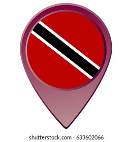 Isolated map pin with the Trinidad and Tobago flag, Vector illustration