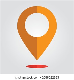 Icono de gráfico de vectores de clavija de mapa aislado