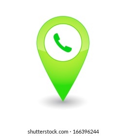 Isolated map pointer with an icon