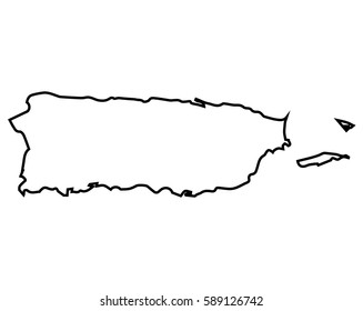 Isolated map of Puerto Rico on a white background, Vector illustration