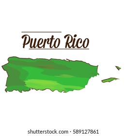 Isolated map of Puerto Rico on a white background, Vector illustration