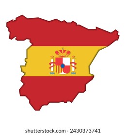 Isolated map of spain with flag Vector illustration