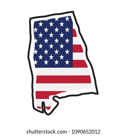 Isolated map of the state of Alabama
