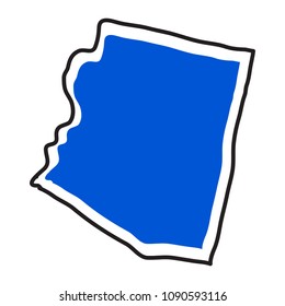 Isolated map of the state of Arizona