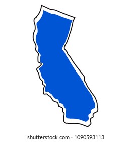 Isolated map of the state of California