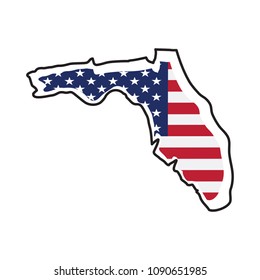 Isolated map of the state of Florida