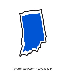 Isolated map of the state of Indiana