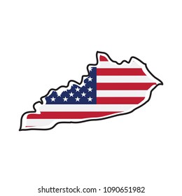 Isolated map of the state of Kentucky