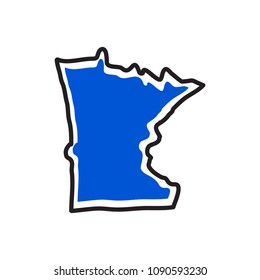 Isolated map of the state of Minnesota