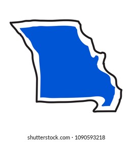 Isolated map of the state of Missouri